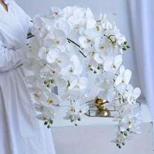 6 piezas de Flores de Orquídea Phalaenopsis Artificial, de unicolor, decoración multiusos simple y práctica