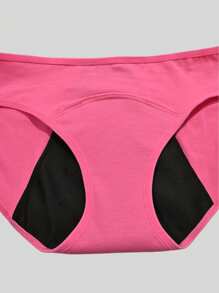 3 件/包女士防漏月经内裤，纯色简约设计透气防护内裤 - 彩色 - 查看 5