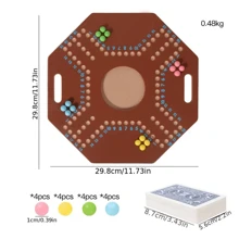1 Set de Tablero de Juego de Póker Árabe de Madera, Colores Mixtos, Ajedrez para Varios Jugadores, Adecuado para Fiestas, Interacciones de Oficina, Entretenimiento Familiar y Recreación al Aire Libre