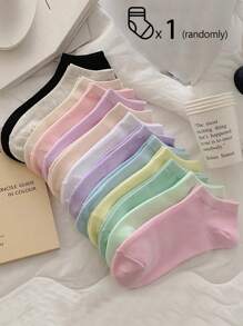 40pcs/20pcs/10pcs/6pcs/2pcs Of Women's Short Socks,Invisible Socks,White Socks,Women Socks,Cute Socks,Girls Socks, Black Socks,Cartoon Details, Guide Rail Breathable Hole Design, Moisture Wicking, Soft And Smooth, Suitable For Various Holidays, Sports, Leisure, Business And Other Daily Wear, Can Be Worn All Year Round, Color Combinations Are Random. - Multicolor - View 10