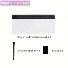 Stylish Compact Glass Desk Organizer With Built-In Storage – Modern Tempered Glass Whiteboard And Keyboard Stand For Efficient Workspace Management,White Board - Multicolor - View 9