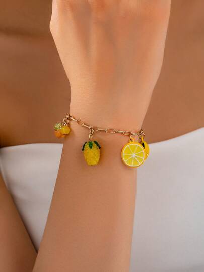 1 pieza Brazalete decorativo con diseño minimalista y elegante en forma de fruta para el uso diario