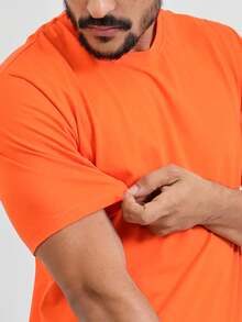 Camisa Camiseta Masculina Estampada Medvet 100% Algodão Fio 30.1 Penteado - Laranja - Visão 3