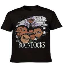 The Boondocks - Themed Unisex Funny Round Neck 100% Cotton T - Shirt - 黑色 - 查看 7