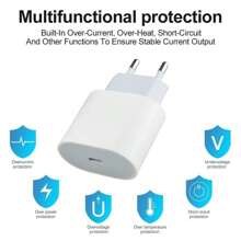 Eu Plug Type C Charger Compatible With Samsung Super Fast Charging With 20W USB C Charger Blockcompatible With Samsung Galaxy S24,S23/S22/S21/S20/Plus/Ultra/FE/Note 20/10/Z Fold/Flip/A17 Compatible With IPhone 16/16pro/16proMax/16plus/15/15pro/15plus/15promax,EU Plug Charger,PD 20W Multifunctional Protective Wall Charger, Compatible With Efficient Fast Charging Wall Power Adapter,Pd 20w Quick Charger,Wall Charger PD20W Charger Adapter Suitable For Travel, Office, Dorm, And Home