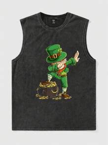 Men's Solid Color Crew Neck Casual Versatile Tank Top