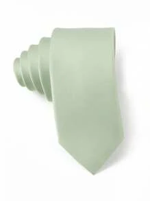 ZLQ&GOU 3 件套经典鼠尾草绿色男士领带套装，温和领带配饰礼品套装，适合婚礼、商务、办公室、派对和正式场合 - 薄荷綠 - 查看 4