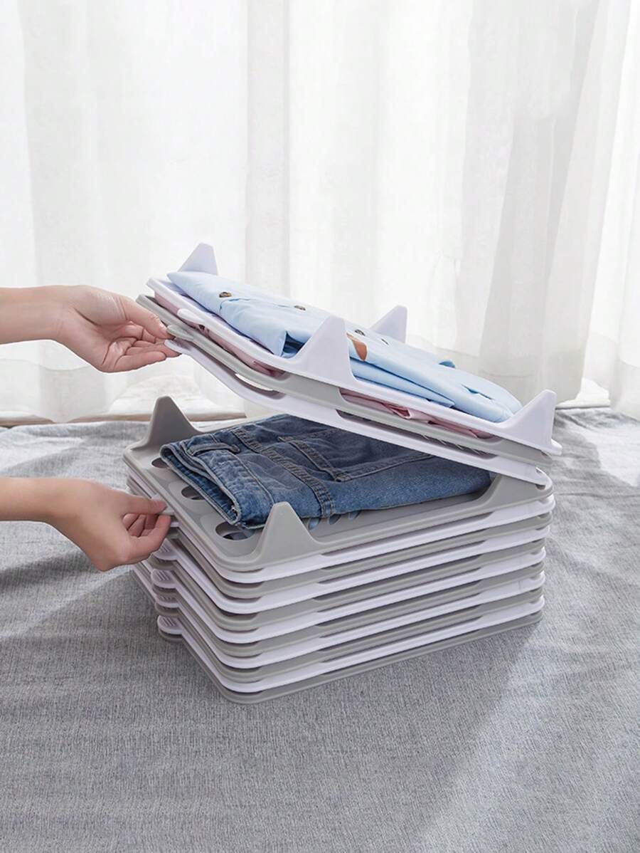 5 pièces Étagères de rangement pliables pour vêtements, racks organisateurs multicouches pour armoire