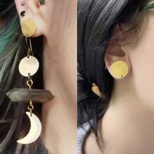 2pcs DIY Ear Gauges Stainless Steel Ear Tunnels Plugs Piercing Jewelry Ear Expander Stretchers Dangle Gauges Earrings For Women Men