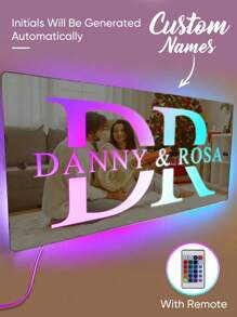 1pc Custom Name Mirror LED Light, Personalized Light Up Mirror Signs, Personalized Name Mirror Light For Wall, Custom Mirror LED Light, Personalized Name Mirror Light Bedroom Wall Art, Personalised Name Mirror LED Light Up Bedroom Sign, Birthday Gifts, Home Decoration, Anniversary Gifts, Holiday Gifts, House Warming Gifts, Gift For Her, Gift For Him,Colorful,Kawaii,Minimal Chic,Cute,Custom,Personalized,Unique,Ideal Gifts For Him,Ideal Gifts For Her,Her,Boyfriend,Girlfriend,Family,Friends,Nightlight,Neon Lights,Home Goods,Room Decor,Holiday Decor,For Anniversaries,For Birthdays,For Weddings - With Remote Control-upgraded Version - View 1