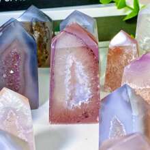 1 Stück zufällige schwarze Onyx Achat Tor Dekoration, Edelstein Schmuck, Glitzer, Ostergeschenk, Geschenk für Frauen, Geschenk für Freundin, Halloween Geschenk, Weihnachtsgeschenk, Heimdekoration, Party Dekoration, Kristallornamente, Tischdekoration - Schwarz und Weiss - Übersicht 11