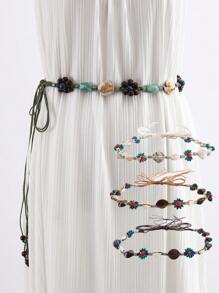 1 Pc Women's Bohemian Wax Rope Hollow Out Handmade Woven Dress Decoration Belt Fall, Autumn, Halloween - A - View 12