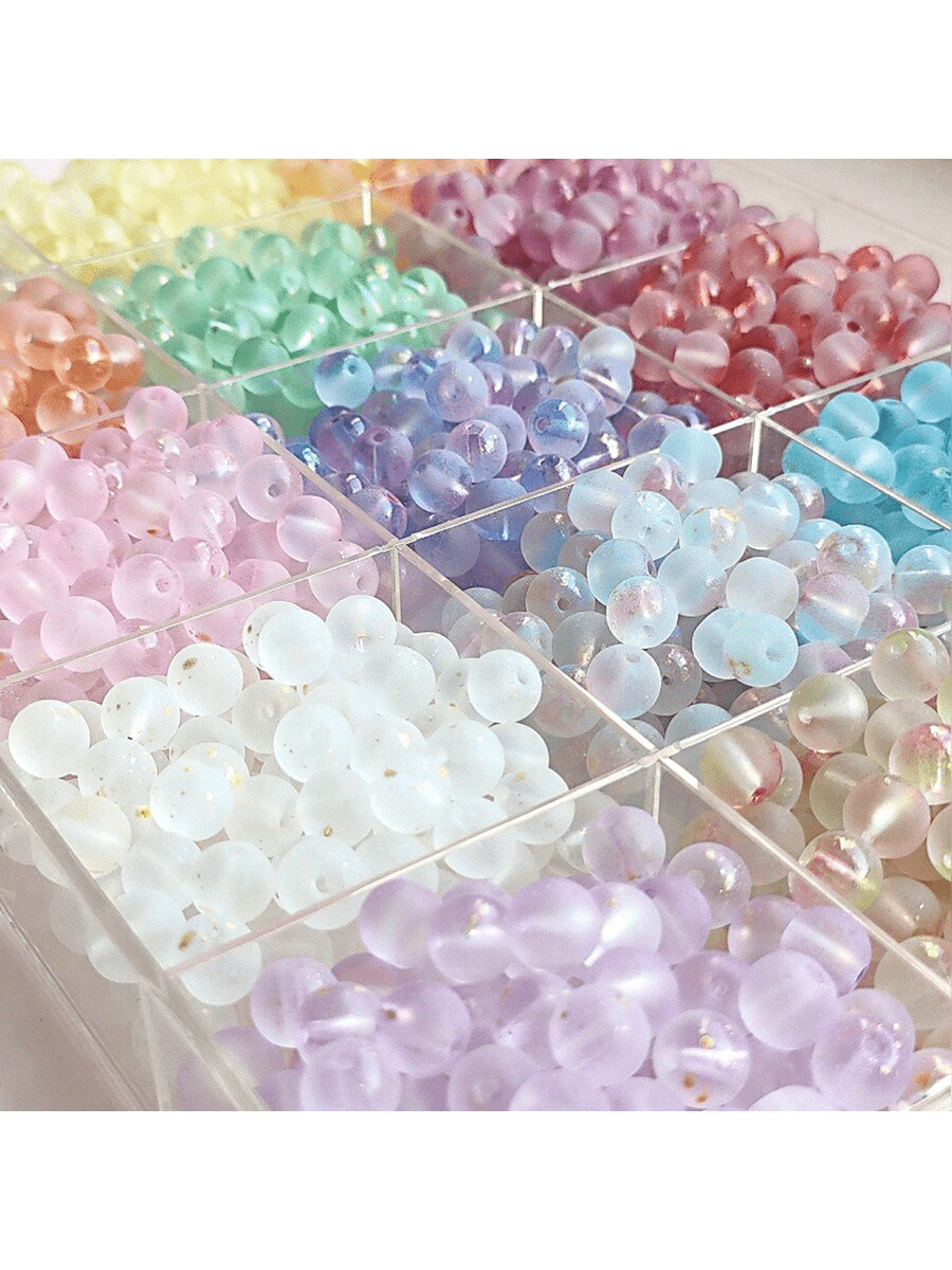 50/100/200pcs 8mm Direct Hole Handmade Gold Dust Matte Finish Round Beads, Crafted For Bracelets, Necklaces, Accessories