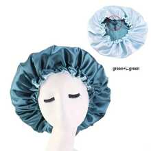 1pc Double Layer Soft Adjustable Shower Cap, Reusable Hair Care Head Wrap For Women Home Bathroom Decor Summer Back To School