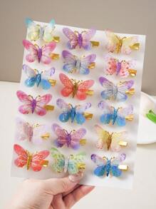 10 件装可爱蝴蝶发夹，儿童发饰头饰公主刘海夹，适合女孩 - 蝴蝶髮夾 - 查看 7