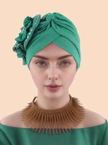 1pc Solid Color Party Polyester(Polyester) Pearl Solid Color Rhinestone Hat, Suitable For Daily Life, Home, Wedding, All Seasons