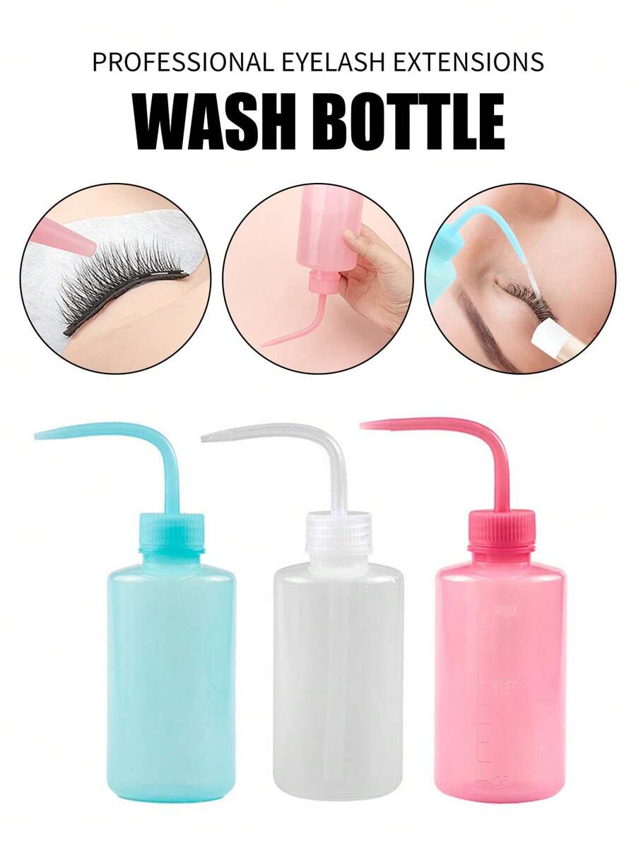 Winky Beauty 1pc 250ml Cleaning Bottle For Eyelash Extension Elbow Squeeze Dropper Lash Cleanser Bath With Curved Spout Bottles Primer Kettle Rinse Plastic Narrow Wash Cap Makeup Tools Pink White Blue Makeup Tools Wholesale