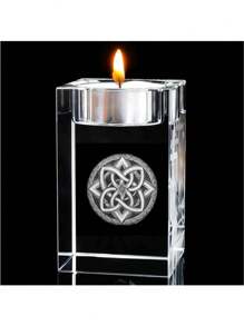 Suport de lumânare din sticlă 3D de 8 cm cu design de zeiță slavă, reprezentând credința, libertatea, dreptatea și onoare, pentru centru de masă, adunare acasă, decorare nuntă, poate preveni energia negativă, include 1 lumânare
