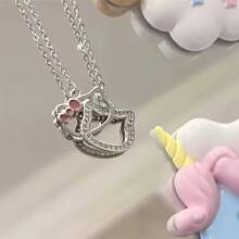 Sanrio Sanrio Vintage Kitty Double Layer Cartoon Necklace, Suitable For Daily Wear, Gift For Friends And Family