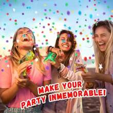 10Pcs Vibrant Handheld Confetti Cannons - Colorful, Easy-To-Use, And Reusable Party Poppers For Unforgettable Birthdays, Weddings, Celebrations, And Special Occasions - Add Fun And Surprise To Your Events