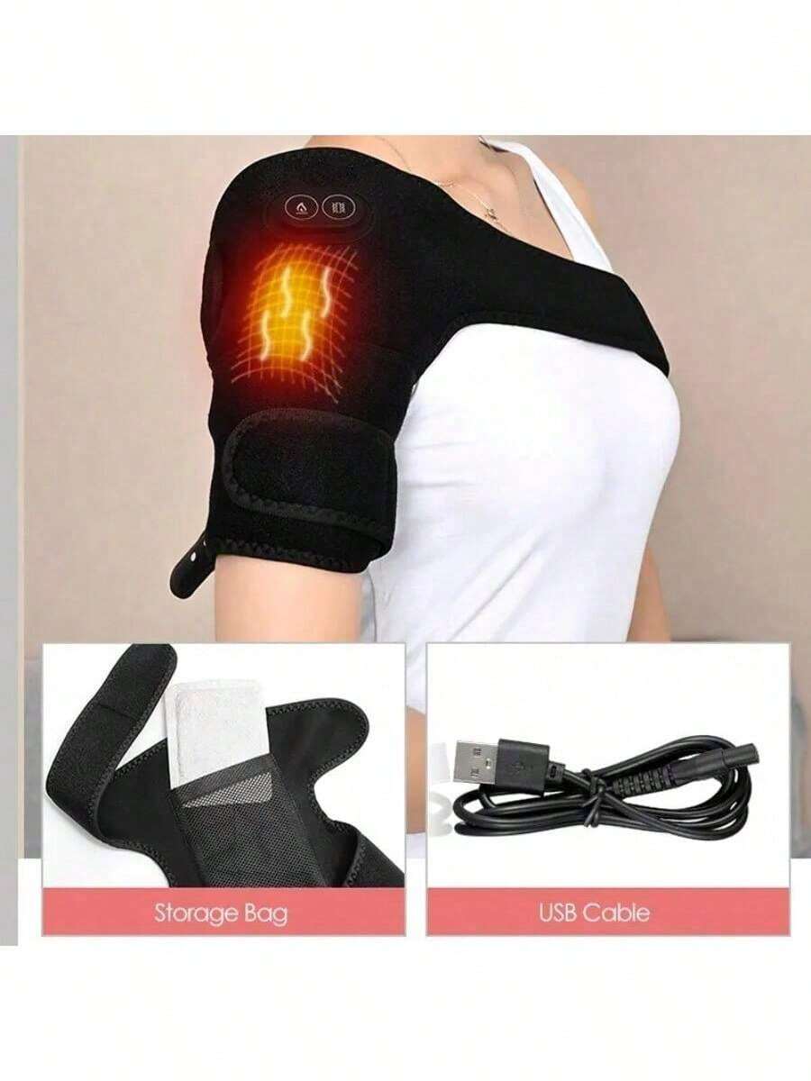 RAF 1pc Electric Heated Massage Knee Pad, USB Powered, 3s Fast Heating, Vibration Massage, Joint Warmth, Knee Care, Hot Compress, No Battery Required, With Vibration Function