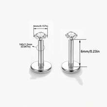 ADYJELY 2件装透明锆石鼻环耳环，G23钛金属材质，低致敏性，16G内螺纹，美杜莎唇环，耳骨耳环，耳垂耳环，耳骨耳环，2mm/3mm/4mm/5mm经典鼻部穿刺饰品，男女通用 - 2pcs/Set - 查看 17