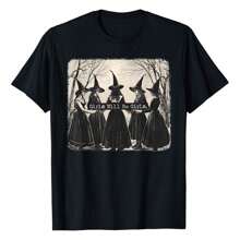 Girl Will Be Girl, Funny Witch, Witchy Vibes Flattering Plus Size T-Shirt For Women – Elegant And Comfortable, Perfect For Any Occasion - 黑色 - 查看 1