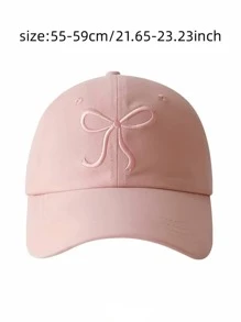 1pc Kpop Y2K Style Blokeffe-Blokcore +Coqette Bow-Embroidered Baseball Cap Adjustable Dad Cap Cute Sweet Style Multi-Purpose Shade Peaked Cap Worn Cowboy Sports Baseball Cap, Vintage Alphabet Embroidery Sun Block Outdoor Fashion Dad Cap Truck Cap Women Girls - Pink - View 7