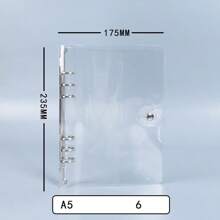 CENS Carpeta de anillas transparente A4/B5/A5/A6/A7 con botón de clip de PVC, colaboración de marca, fabricante original para almacenamiento y organización en oficina, hogar y escuela, organizador de presupuesto y dinero, portada de carpeta resistente para uso intensivo en negocios/oficina y escuela/estudiantes