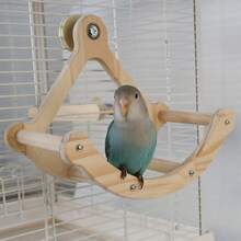 Parrot Pirate Ship Swing Toy Perch Playground Cage Decor Bird Supplies Suitable For Small-Medium Parrots Like Cockatoos, Conures, Greys