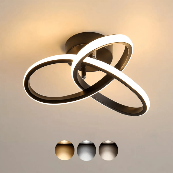 Lámpara de techo LED moderna, lámpara de techo con luz variable de 3 colores, lámpara decorativa simple de alta gama, adecuada para sala de estar, pasillo, cocina y balcón