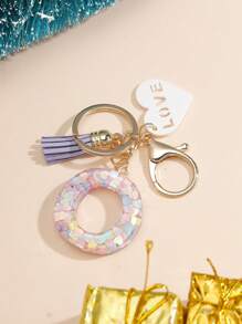 1 件创意 26 个字母钥匙扣，儿童背包配件，蝴蝶字母吊坠钥匙扣，适合女孩