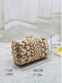 Exquisite Luxurious Gold Color Crystal Evening Bags For Women,Formal Wedding Party Handbag Purse Floral Crystal Handbag, All Handmade Metal Rhinestone Dinner Bags,Vintage Sequin Clutch Wedding Party Prom Bag, Chain Crossbody Evening Purse, Perfect Bride Purse For Wedding, Prom & Party Events,Best Gifts For Ladies