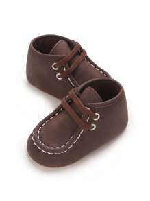 Infant Easy On/Off Lace-Up Sneakers, Fashionable Casual Sports Shoes For Infant Boys And Girls - Brown - View 5
