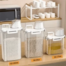 1 pieza Envase hermético para alimentos con tapa - a prueba de fugas, a prueba de humedad y a prueba de insectos, caja de almacenamiento para granos, nueces, harina y arroz - Material de PE duradero, organizador de cocina portátil para acampada y exteriores - Multicolor - Ver 12