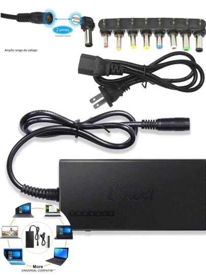 Cargador de corriente Universal para ordenador portátil, adaptador de CA de 96W con 8 convertidores de enchufe CC, cargador portátil ajustable de 12V a 24V, enchufe EE. UU., Adaptador de corriente Universal para ordenador portátil, cargador de 96W y 12V-24V,