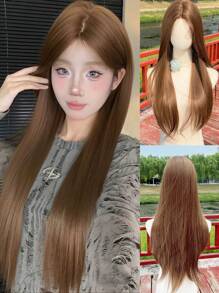 1 Stück hitzefeste Synthetikperücke, Perücke mit gesplitteten Enden, geeignet für tägliche Partys oder Festivals, flauschig natürlich und realistisch. (Zubehör nicht enthalten)