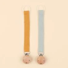 2 piezas Clip personalizado para chupete de bebé con estampado de lunares lindos, patrones personalizados para niños y niñas, clip universal para chupete de bebé, - Multicolor - Ver 16