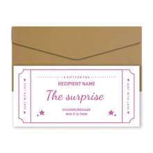 1pc Customized Gift Voucher, Personalized Creative Surprise Travel Coupon, Holiday Reveal, Boarding Pass, Holiday Coupon, Birthday Surprise Ticket,Back To School,School Supplies