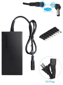 Cargador de corriente Universal para ordenador portátil, adaptador de CA de 96W con 8 convertidores de enchufe CC, cargador portátil ajustable de 12V a 24V, enchufe EE. UU., Adaptador de corriente Universal para ordenador portátil, cargador de 96W y 12V-24V, - Tipo de Enchufe B USA (110-127V) - Ver 6
