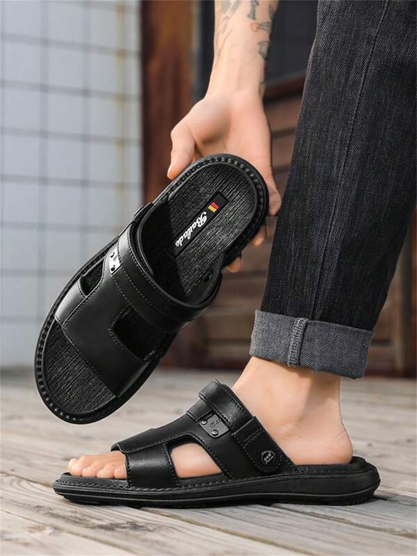 Infradito da uomo, ciabatte con pianta elastica, sandali casual e alla moda per uso esterno, spiaggia, con suola spessa, leggeri e rialzati adatti anche per la guida