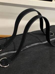 Peach Tree Tote Bag, Shoulder Bag For Men, Canvas Shopping Bag, Beach Bag, Reusable Shopping Bag, Travel Bag, Suitable For University, School, Vacation, Large Capacity, Lightweight, Autumn, Christmas, Thanksgiving, Winter, Wallet, Storage Bag, Gym Bag, Black, Outdoor Multifunctional Fashion Travel, Gift For Friends, Valentine's Day Hand Bag - Multicolor - View 11