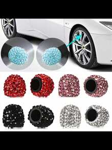 Diamond-Studded Tire Valve Stem Caps, Creative Diamond Tire Valve Stem Caps, Modified Tire Valve Stem Caps - Multicolor - View 2