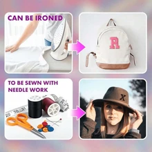 8 厘米/3.15 英寸熨烫字母补丁 26 件 A-Z 字母补丁动物形状 DIY 图案熨烫或缝制补丁贴花适用于牛仔裤夹克背包（大号玫瑰红） - 玫紅色 - 查看 3