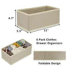 1/3/6 paquetes de organizador de cajón de ropa mejorado y reforzado, organizador de cajón de ropa interior plegable, caja de almacenamiento de tela para el armario, divisor de cajón de cómoda para camisas, sujetadores, calcetines y ropa interior