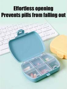 5PCS 1PC 6 隔间药盒，旅行药丸收纳盒，日常药丸盒，小药丸容器，便携式药物收纳盒，药盒，药物药盒，便携式随身药物收纳盒，迷你六隔间防潮胶囊药盒