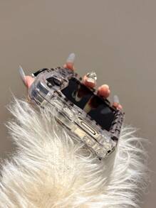 复古波浪棕色豹纹腕带挂绳手机壳，兼容三星 Galaxy Z Flip 6、Z Flip 5、Z Flip 4、Z Flip 3，防震后盖 - 棕豹紋短繩 - 查看 4