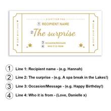 1pc Customized Gift Voucher, Personalized Creative Surprise Travel Coupon, Holiday Reveal, Boarding Pass, Holiday Coupon, Birthday Surprise Ticket,Back To School,School Supplies