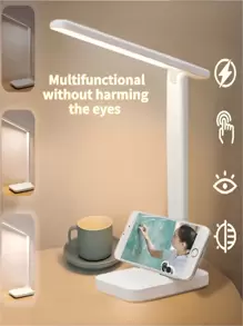 1pc Foldable LED Eye-Care Desk Lamp, Adjustable Brightness With Short Touch Switch, Student Eye-Protection Desk Writing Light, Portable Foldable Desk Lamp For Bedroom, Study, Reading, Dorm, Office, No Blue Light, No Flicker, Dimmable, Dual-Axis Folding - USB Link Power Supply - View 1
