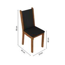 Kit De 4 Sillas 4291 Madesa Marrón/negro Estructura De La Silla Marrón Asiento Negro - Negro - Ver 4